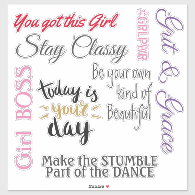 Pegatina Empoderamiento de las mujeres cita a Vinyl (Hoja)