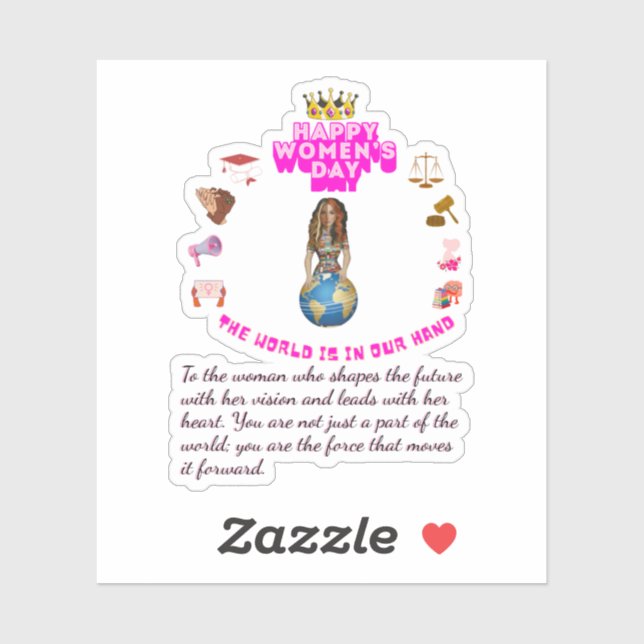 Pegatina Empowered to lead happy women's day (Hoja)