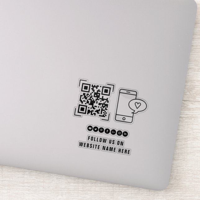 Pegatina Empresa comercial | Síguenos Código QR Escanear (Detalle)