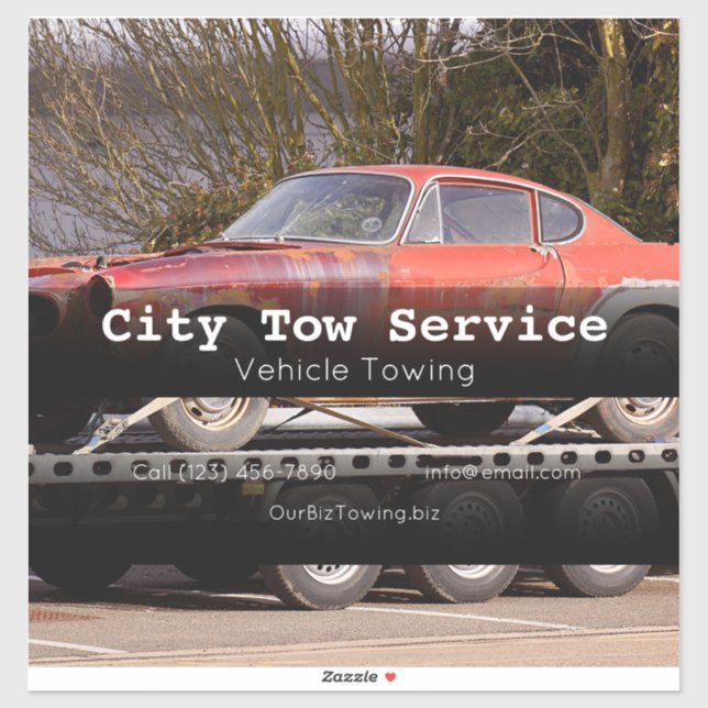 Pegatina Empresa de servicios de remolque de vehículos come (Hoja)