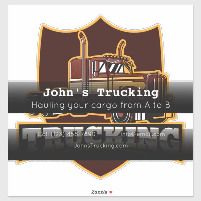 Pegatina Empresa de transporte de camiones anuncio comercia (Hoja)