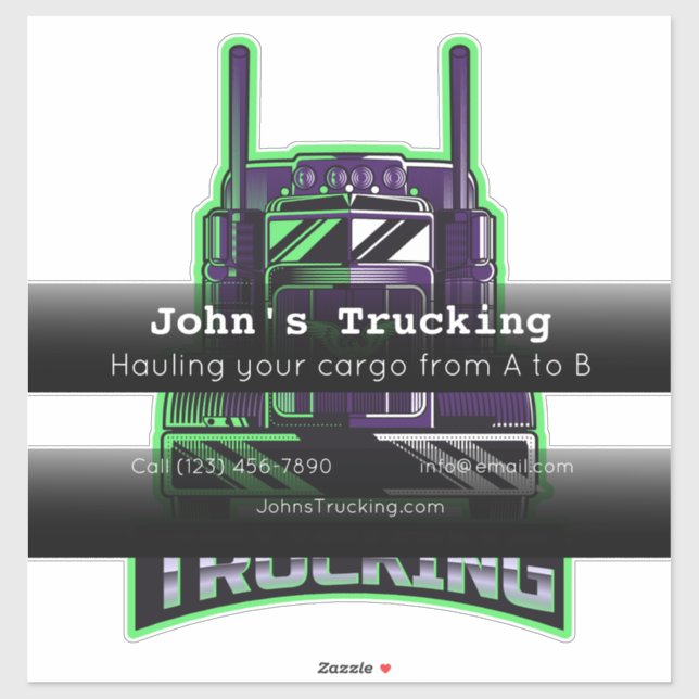 Pegatina Empresa de transporte de camiones anuncio comercia (Hoja)