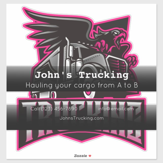 Pegatina Empresa de transporte de camiones anuncio comercia (Hoja)