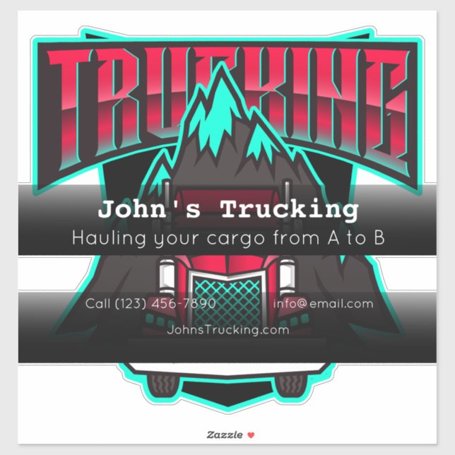 Pegatina Empresa de transporte de camiones anuncio comercia (Hoja)