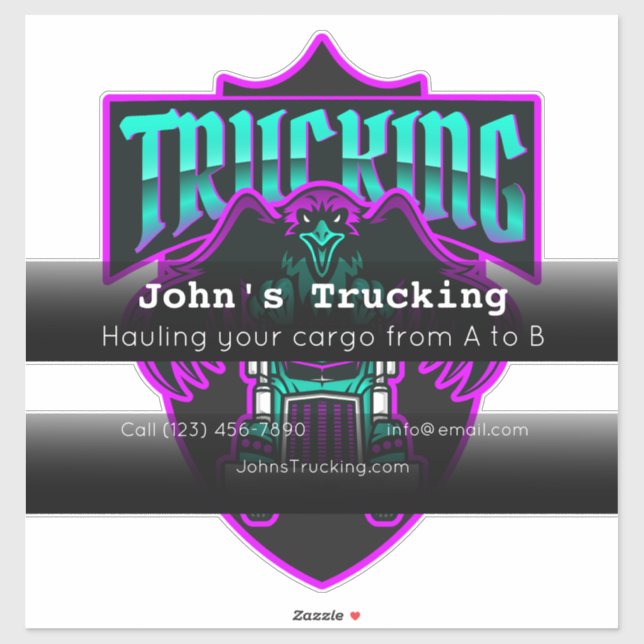 Pegatina Empresa de transporte de camiones anuncio comercia (Hoja)