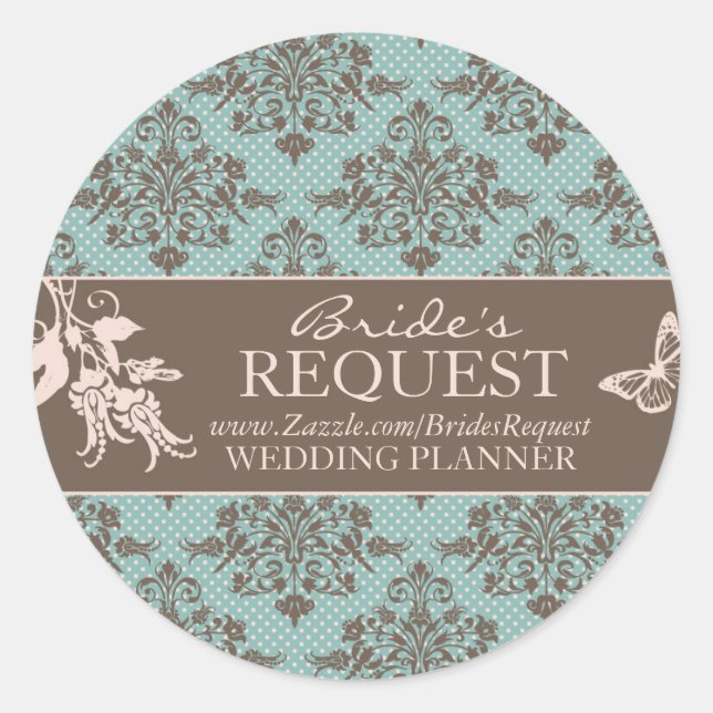 Pegatina empresarial de Damask de otoño (Anverso)