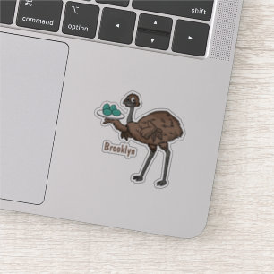 Pegatina Emu con ilustracion personalizado de huevos