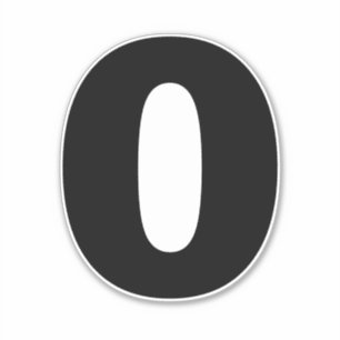 Pegatina en blanco y negro número cero