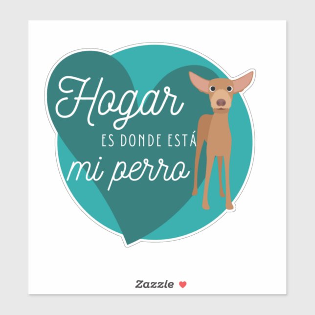 Pegatina En casa mi perro es español (Hoja)