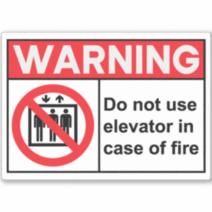 Pegatina En caso de incendio no use el ascensor