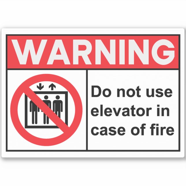 Pegatina En caso de incendio no use el ascensor (Anverso)