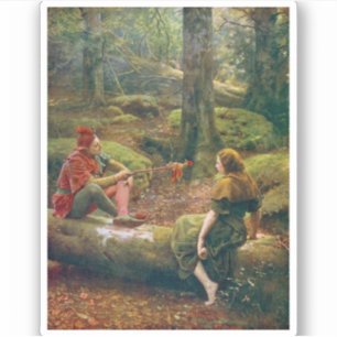 Pegatina En el bosque de Arden, c. 1892 por John Collier