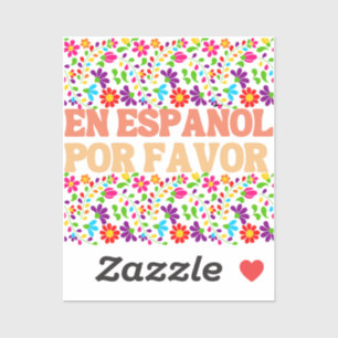 Pegatina En Español Por Favor, Maestro Español De Regalos