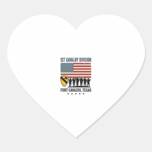 Pegatina En Forma De Corazón 1ª División de Caballería Fort Hood Camiseta Milit