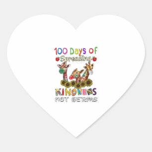 Pegatina En Forma De Corazón 100° Día de la Escuela 100 días de generosidad