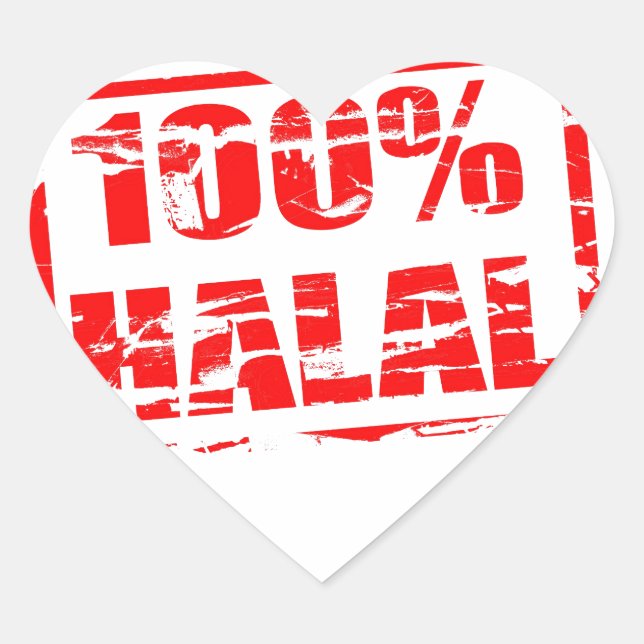 Pegatina En Forma De Corazón 100% halal (Anverso)