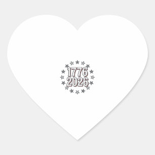 Pegatina En Forma De Corazón 1776 2026 Estrellas Patrióticas Diseño Vectorial V