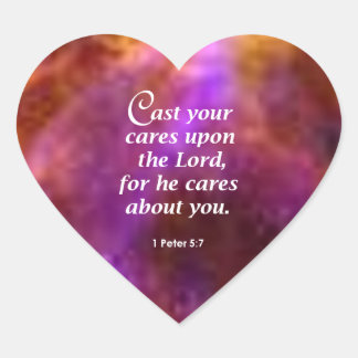Pegatina En Forma De Corazón 1 Peter 5:7