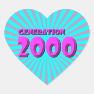 PEGATINA EN FORMA DE CORAZÓN 2000