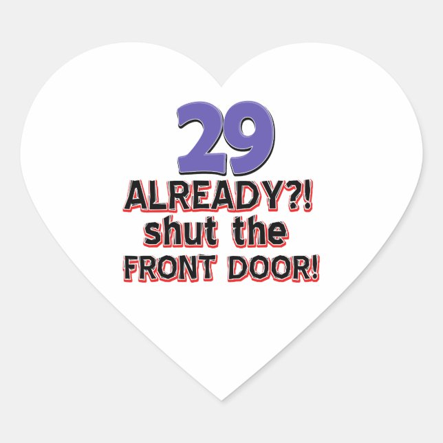 Pegatina En Forma De Corazón 29.º diseño de cumpleaños (Anverso)