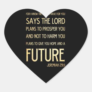 Pegatina En Forma De Corazón 29:11 cristiano de Jeremiah del arte del verso de