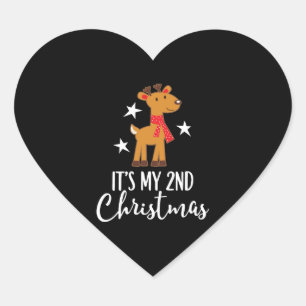 Pegatina En Forma De Corazón 2.º reno Navidad