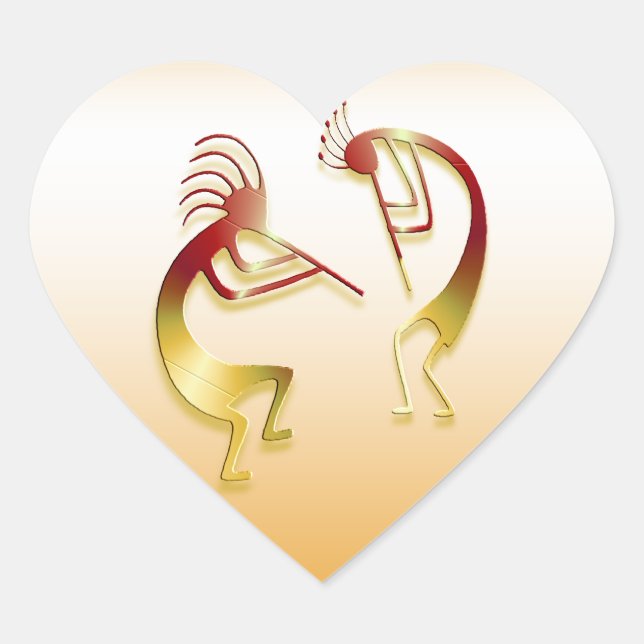 Pegatina En Forma De Corazón 2 Kokopelli #40 (Anverso)