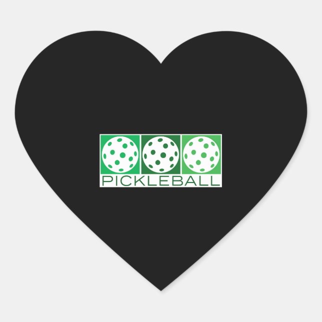 Pegatina En Forma De Corazón 3 Bolas verdes sobre blanco (Anverso)
