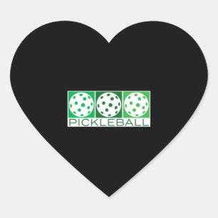 Pegatina En Forma De Corazón 3 Bolas verdes sobre blanco