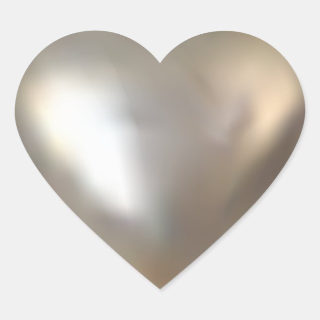 Pegatina En Forma De Corazón 3.D Corazón plateado (Anverso)