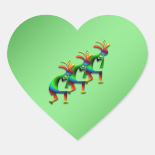 Pegatina En Forma De Corazón 3 Kokopelli #29