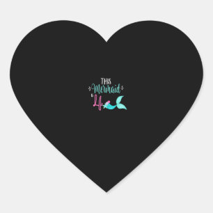 Pegatina En Forma De Corazón 4.º Fiesta de la sirena de cumpleaños me dijo esto