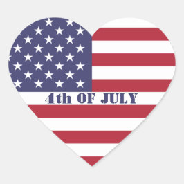 Pegatina En Forma De Corazón 4 de julio Patriótico de la Bandera de los Estados