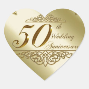 PEGATINA EN FORMA DE CORAZÓN 50.º ANIVERSARIO BODA