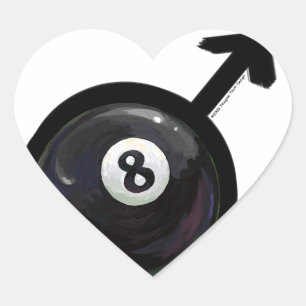 Pegatina En Forma De Corazón 8 Ball