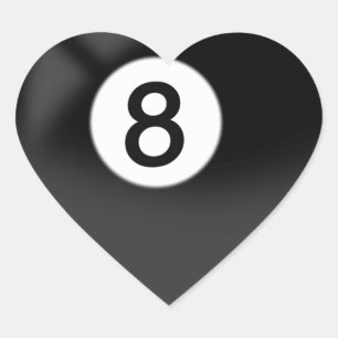 Pegatina En Forma De Corazón 8 Ball - Billar
