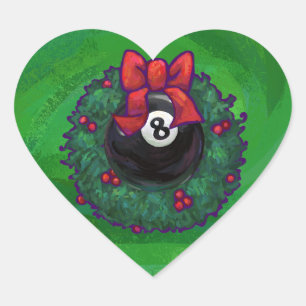 Pegatina En Forma De Corazón 8 Navidades de bolas Wreath Green