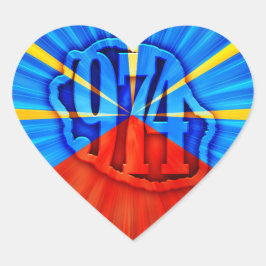 Pegatina En Forma De Corazón 974 Ile de la Réunion - Drapeau réunionnais