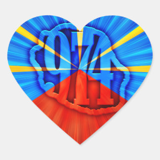 Pegatina En Forma De Corazón 974 Ile de la Réunion - Drapeau réunionnais