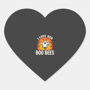 Pegatina En Forma De Corazón Abejas Boo Diseño Divertido de Abeja Fantasma de H