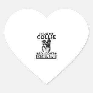 Pegatina En Forma De Corazón Abrazo A Mi Collie Para No Ahogar A La Gente Perro