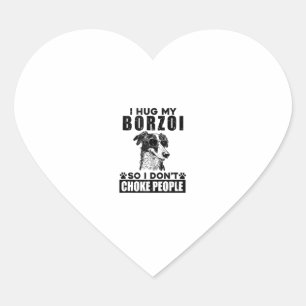 Pegatina En Forma De Corazón Abrazo mi Borzoi para no asfixiar a la gente.
