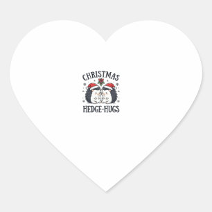 Pegatina En Forma De Corazón Abrazos de Navidad Erizo Lindo Diseño de Vacacione