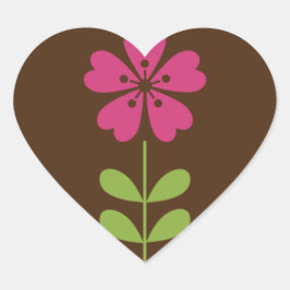 Pegatina En Forma De Corazón abstracto-colorido-decorativo-floral