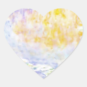 Pegatina En Forma De Corazón abstracto, nenúfares de Monet 7