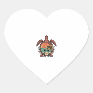 Pegatina En Forma De Corazón Abuela Divertida Diseño de Camiseta Vintage Turtle