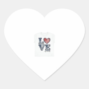 Pegatina En Forma De Corazón Abuela Patriótica Vida Amor Diseño Camiseta Vintag