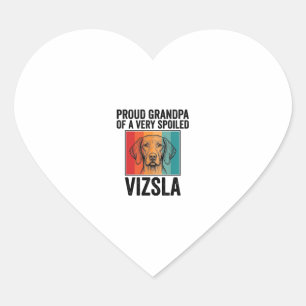 Pegatina En Forma De Corazón Abuelo Orgulloso Vizsla Diseño Vintage Amante Perr