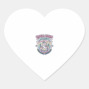 Pegatina En Forma De Corazón Academia Cuerno Real Unicornio Tipografía Negrita 