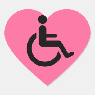 Pegatina En Forma De Corazón Acceso en silla de ruedas - Símbolo de silla de ru